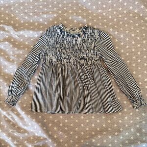 Mayoral Girls' Honeycomb Blouse black/white striped - girls size 5